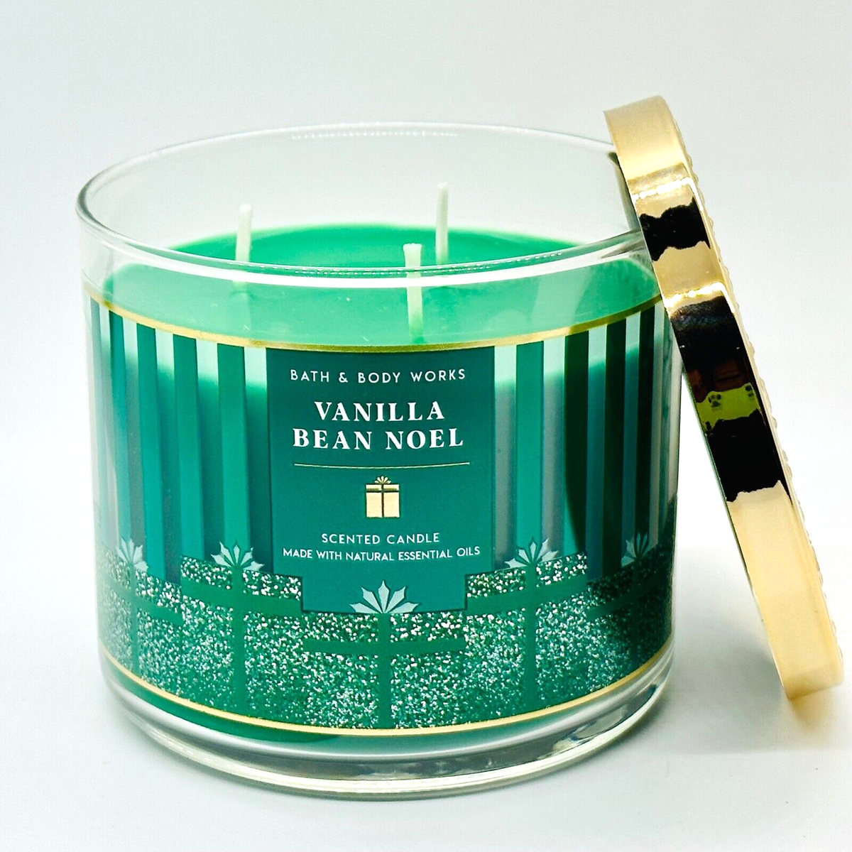 Bath Body Works VANILLA BEAN NOEL Wick Large Scented Luminary Candle  oz