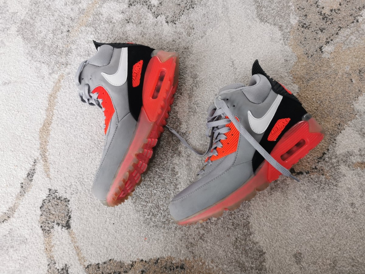 Nike Air Max 90 Sneakerboot Ice 2014 Infrared Wolf Grey Size UK EU 39  US