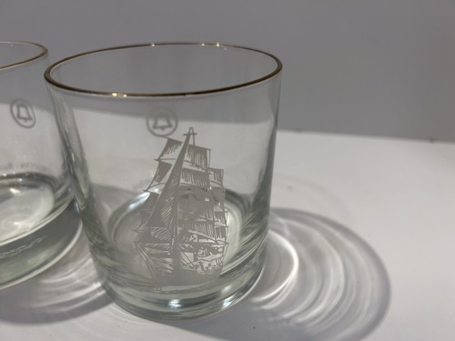Lotto di 3 bicchieri Houze Art nave nautica clipper whisky marittimo lowball - Foto 4 di 7