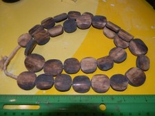 Round Flat Batik Bone Kenya Flat Beads African Art Strand of 32