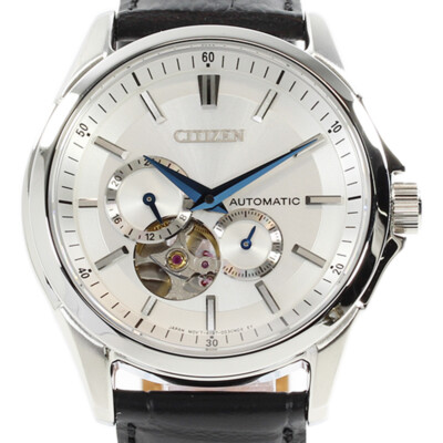 NA オーバーチュア CITIZEN NP1011-08A NP1011 Open Heart Automatic Analog Silver Black