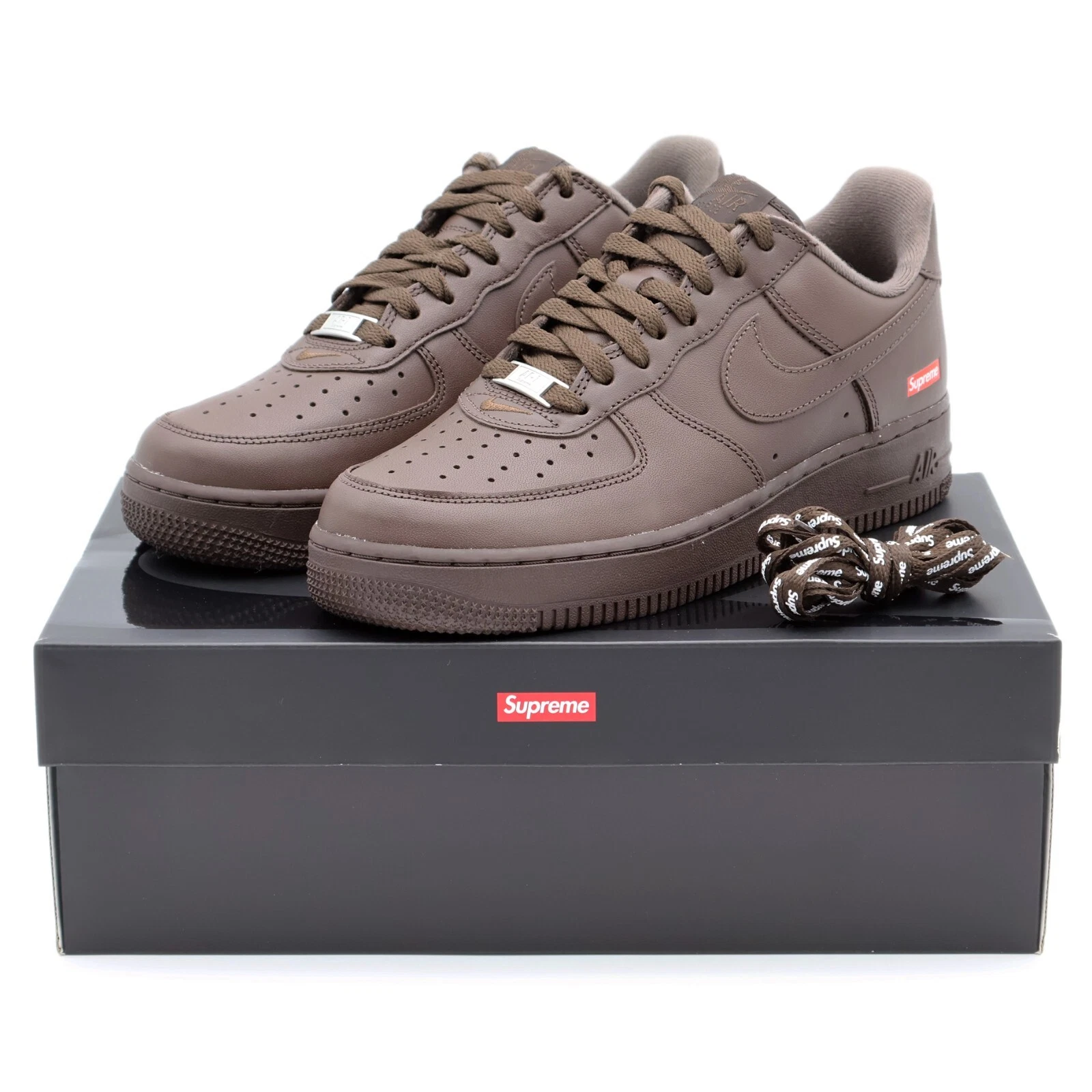 CU9225 200 Supreme Nike Air Force 1 bas baroque marron chocolat café (hommes)