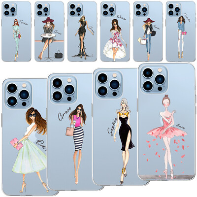 Girls Personalized TPU Phone Case Cover For iPhone 14 13 Pro Max 12 15 16 17 Air