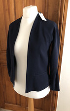 Lk Bennett Jk Fie Sloane Blue Navy Collarless Smart Blazer Jacket Uk Size 4 Bnwt