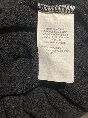 Top donna J Crew finto avvolgente grande nero manica lunga 100% cotone stravagante - Foto 4 di 17