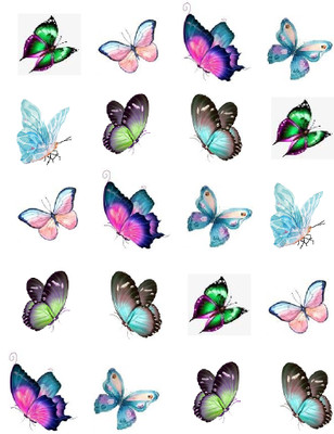 Watercolor Butterflies Waterslide Water Transfer Nail Decals Nail Art Ebay