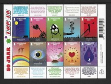 2015 Netherlands Dutch Top 40 Sheet of 10 SG3168a Unmounted Mint