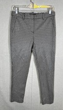 Theory Treeca Dress Pants Womens Size 4 Herringbone Check Ankle Crop Made In USA