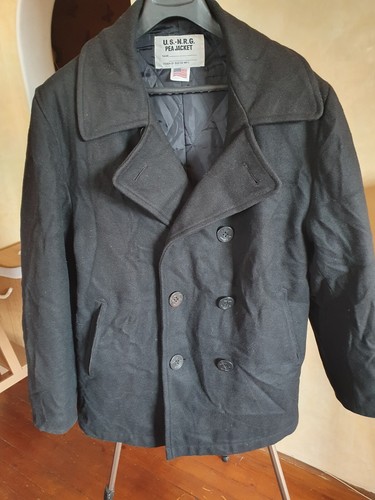 U.S.-N.R.G Pea Jacket Military US Navy Coat Anchor Buttons sz 50 - 第 1/12 張圖片