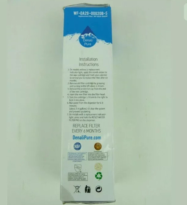 Denali Pure Refrigerator Replacement Water Filter WF-DA29-00020B for Samsung