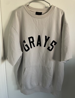 Fear of god M GRAYS 3/4 sleeve sweatshirt bone Jerry gym concrete 