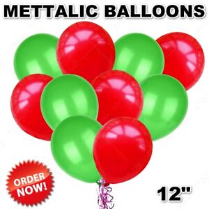 20X Latex pearl plain  Balloons Green & Red Xmas Decoration birthday party new 