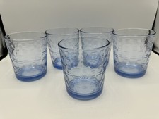5 PASABAHCE 8 Oz Blue Glass Tumblers/Glasses ...
