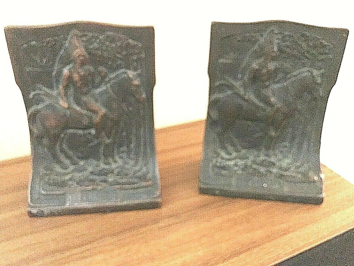 ANTIQUE BRONZE INDIAN BOOK ENDS - MAGNIFICENT! | eBay
