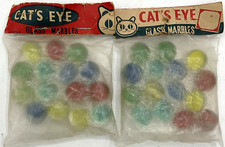 Lot of 2 Vintage Cat s Eye Marbles Made in Japan Unopened 15 in Each Dime Store