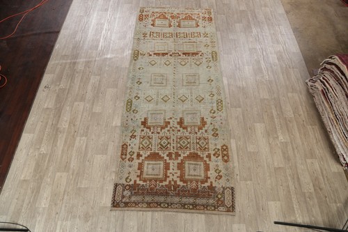Antique Muted Kazak Russian Oriental Runner Rug Vegetable Dye Hand-Knotted 5x12 - Picture 2 of 12