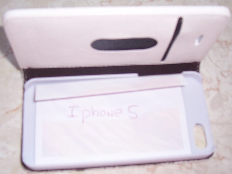 Capa carteira magnética de couro flip aberta para iPhone 5 - Imagem 3 de 3