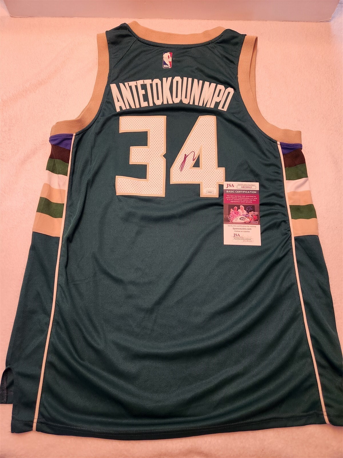 Giannis Antetokounmpo Autographed Signed Bucks Custom Jersey Size Xl JSA COA 