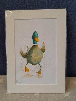 Niedlicher Entendruck in Montierung, Montierung Größe 11,75'' x 8,25'' 30 cm x 21 cm, Kostenloser Versand + Verpackung