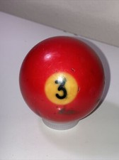 VTG BAKELITE Billiard Pool Ball 2 1/4" Diameter Number 3 Red Solid