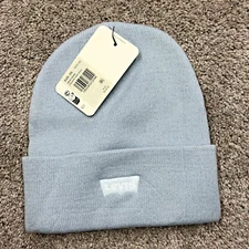 Levis Beanie Knit Men Women Unisex Gray/Blue Acrylic Old Batwing Logo Cap NWT
