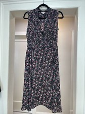 Nanette Lepore Grey/Pink Floral Slip Dress, Tea / Midi Length Hi-Low Sz.2