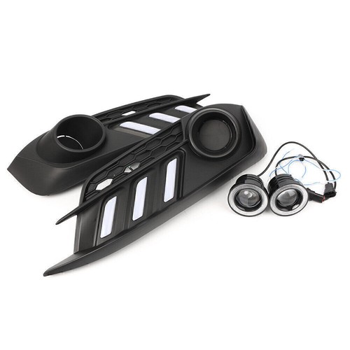 LED DRL Fog Light Projector+Angel Eye Kit Fits Honda Civic 4DR 2016-2018 2017 - Foto 5 di 12