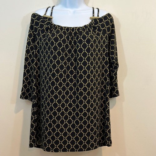 Carmen Marc Valvo Open Shoulder Shirt Größe M