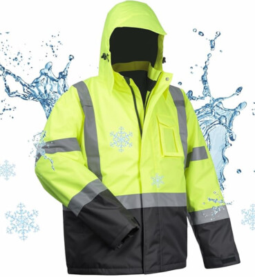 TOOLANT Safety Jacket  ANSI/ISEA 107-2020 Class 3 With Hood Size 2XL Reflective