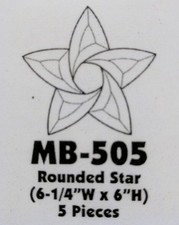 MIKA MB-505 Rounded 5-Pointed Star Stained Glass Bevel Cluster MB505