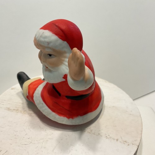 Vintage Waving Santa Clause Candle Hugger Porcelain Taper Climber Korea MCM - Picture 2 of 6