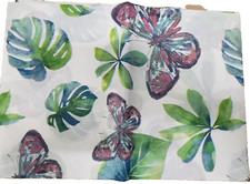 Thin Peva Vinyl Tablecloth 52"x70" Oblong 4-6 people BUTTERFLIES LEAVES, GR