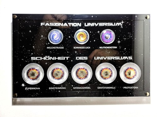 Münzaufsteller Display Faszination & Schönheit des Universums 20 Euro Sammlung - Foto 1 di 9