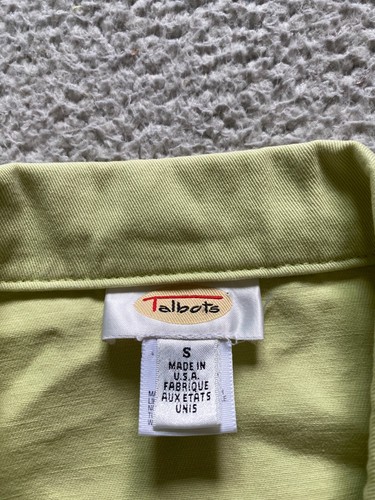 Talbots Women Denim Long Sleeve Pockets Jacket Yellow-Green Size S - Picture 6 of 9