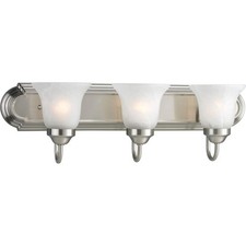 Progress Lighting Alabaster Glass 3Light Bath Vanity Light, Brushed Nickel