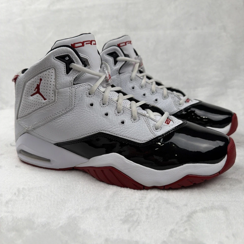 Jordan B'Loyal Hombres Zapatos Tenis Blanco Rojo Universitario Negro 315317-160 Talla 11 Foto 2 de 4