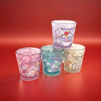 BT21 BTS K-Pop 4er Set Trinkbecher Bandai Line Friends Kunststoff 270ml
