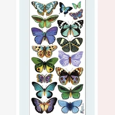Violette Stickers - Beautiful Blue Butterflies Sticker Sheet - Crafts & Planners