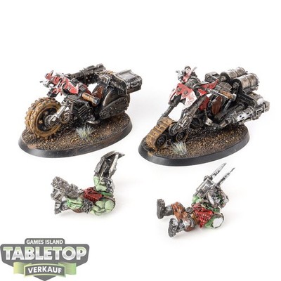 Orks - 2x Ork Nob Warbikes - bemalt