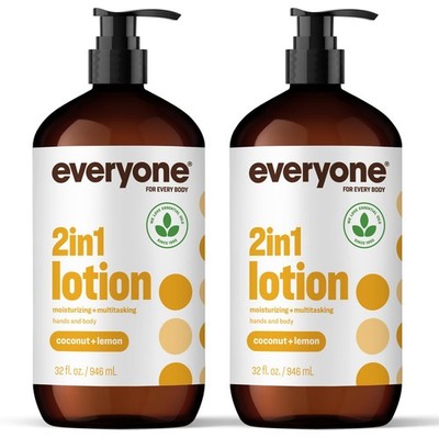 Everyone 2-in-1 Lotion for 32 Fl Oz (Pack of 2), Coconut and Lemon 