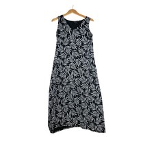 J. Jill Wearever A-Line Printed Knit Midi Dress size XS Black/White/Gray