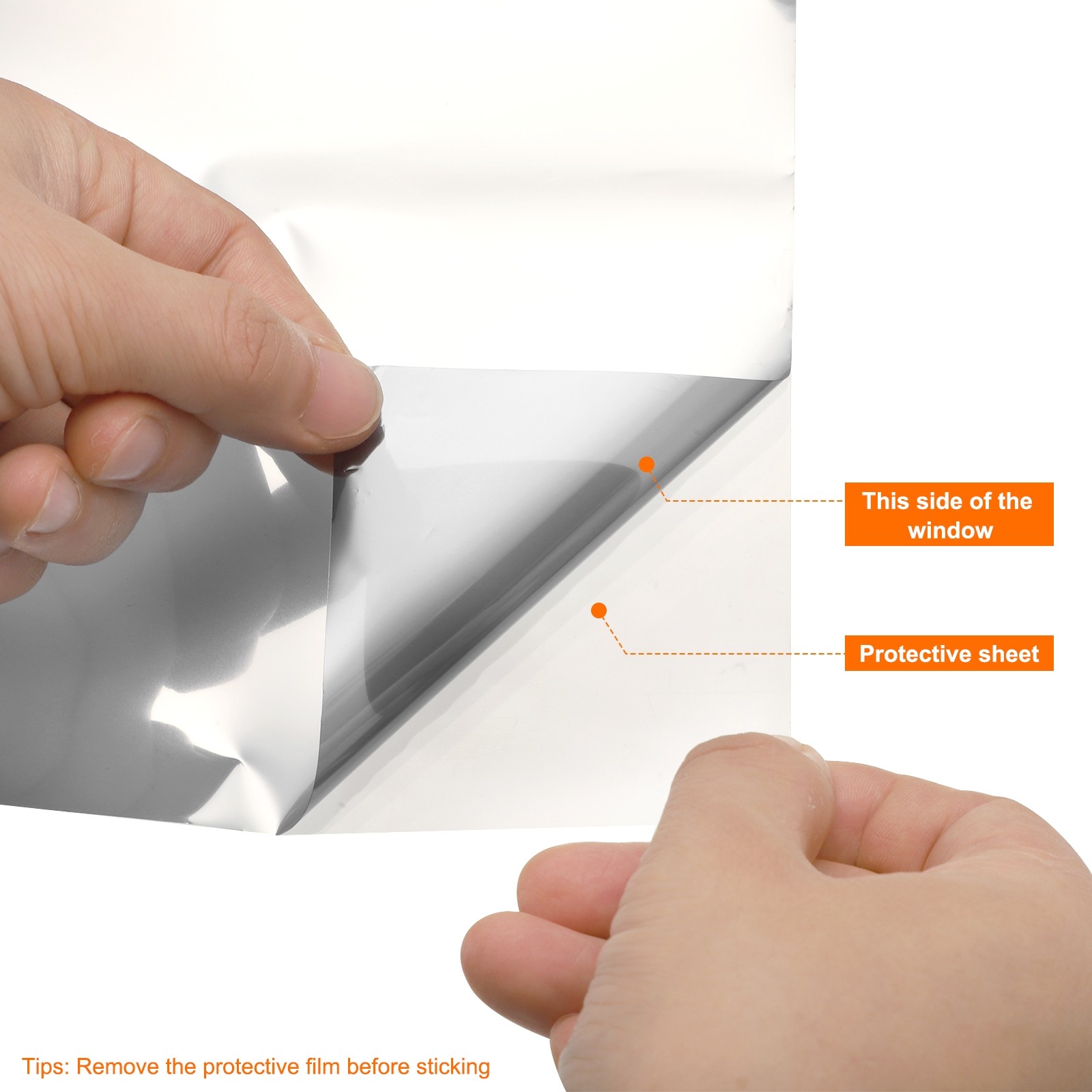 Reflective Window Film One Way Daytime Mirror Privacy Film,Silver 29"x13'