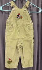 Vintage 90s Disney Store Minnie Mouse Sage Green Corduroy Overalls Fall 18m