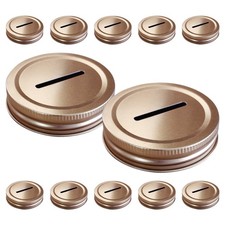  12 Pcs Coin Jar Metal Cover Slot Lids Reusable Leakproof Canning