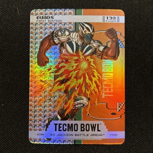 🪶2026 Bo Jackson Battle Arena Tecmo QUADS Endzone Fire Battlefoil 130 Power
