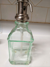Vintage Glass Soap Dispenser Brushed Silver N...