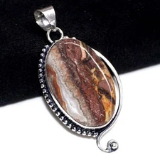 925 Silver Plated Mexican Laguna Lace Pendant Handmade Jewelry Size 2" MJ