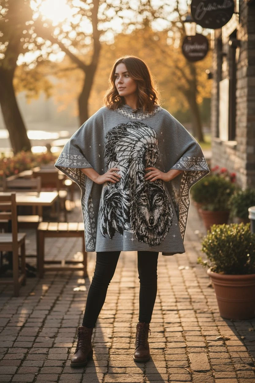 Unisex Boho Poncho One Size with Hood - Lightweight Fall & Winter Wear
Opens in a new window or tab