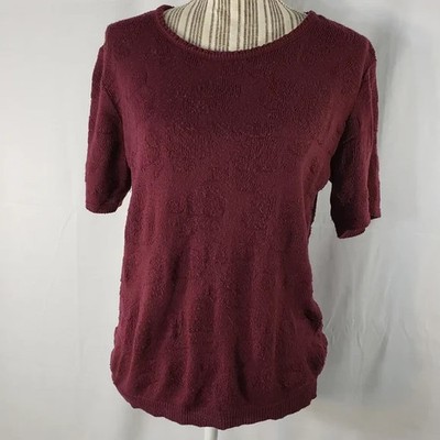 Donnkenny Classics Maroon Short Sleeve Sweater Size Medium