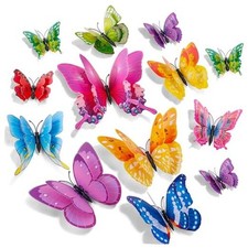 3D Butterfly Wall Decor Pcs Double Layer Butterfly Decorations for 24 Colorful